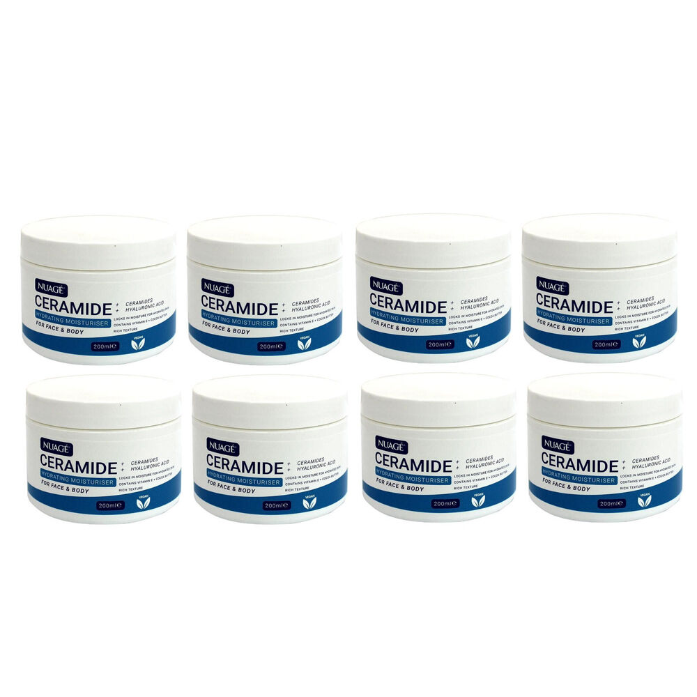 Nuage Ceramide Face & Body Cream 200ml Hydrating Moisturiser Skin Lotion (8 Pack)