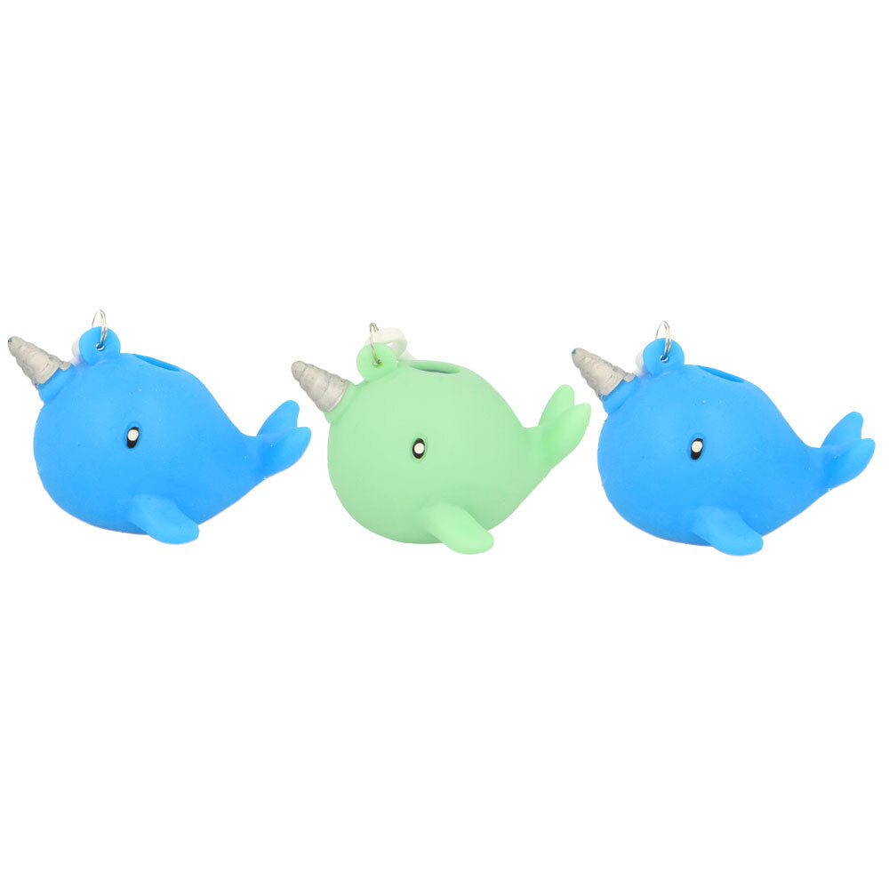 Fumfings Novelty 6cm Squeezy Narwhal Keyrings Fun Toys Kids/Children 3y+ Asst (3 Pack)