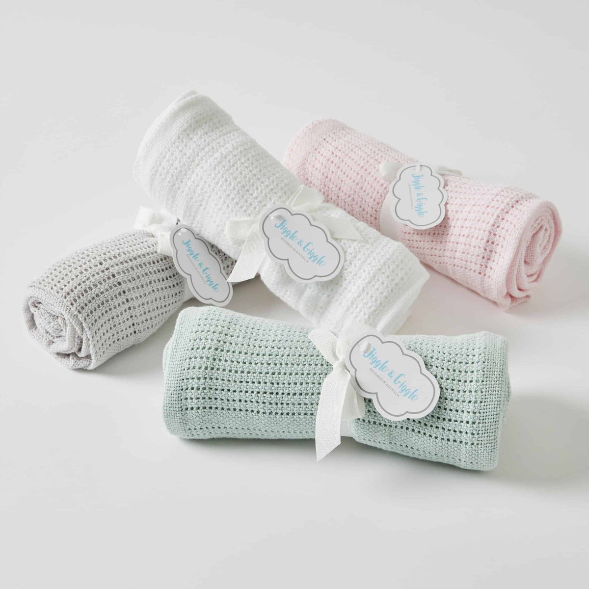 Jiggle & Giggle Cotton Cellular Baby 70x90cm Weave Blanket For Cot/Pram Assorted — image 2