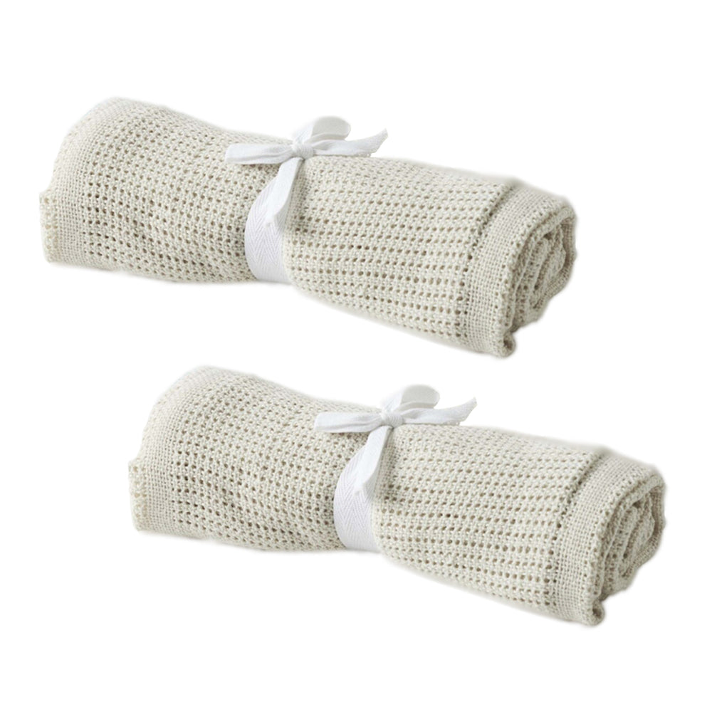 Jiggle & Giggle Cotton Cellular Newborn Blankets Assorted Cotton 70x90cm 0y+ (2 Pack)