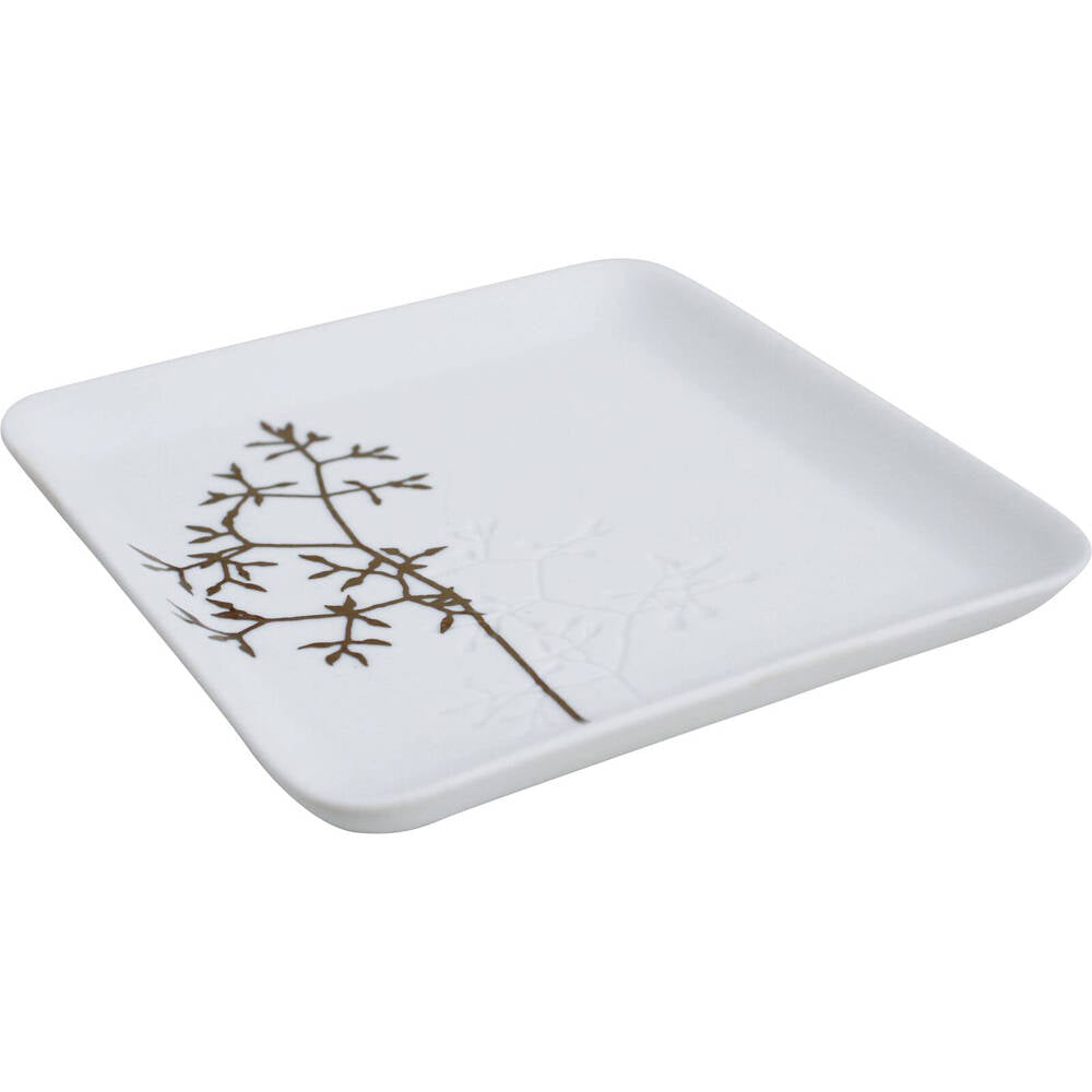LVD Porcelain Trinket Soap Dish Holder Willow Bathroom Decor 12.8x12.8cm White — image 2