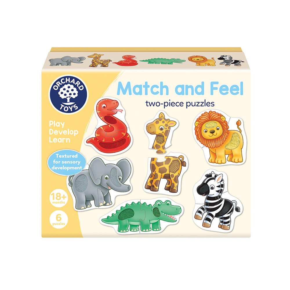 Orchard Toys Match & Feel Puzzles Kids/Child Fun Playset Sensory Toy 18m+ (2 Pieces)