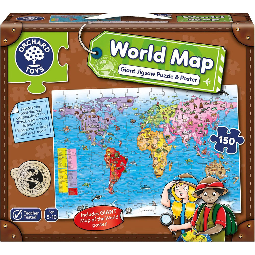 Orchard Toys Map of the World Kids/Childrens Building Play Toy Puzzle 6+