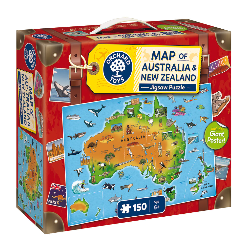 Orchard Toys Map of Australia & New Zealand Jigsaw Puzzle Kids Game 5y+ (150 Pieces) — image 3