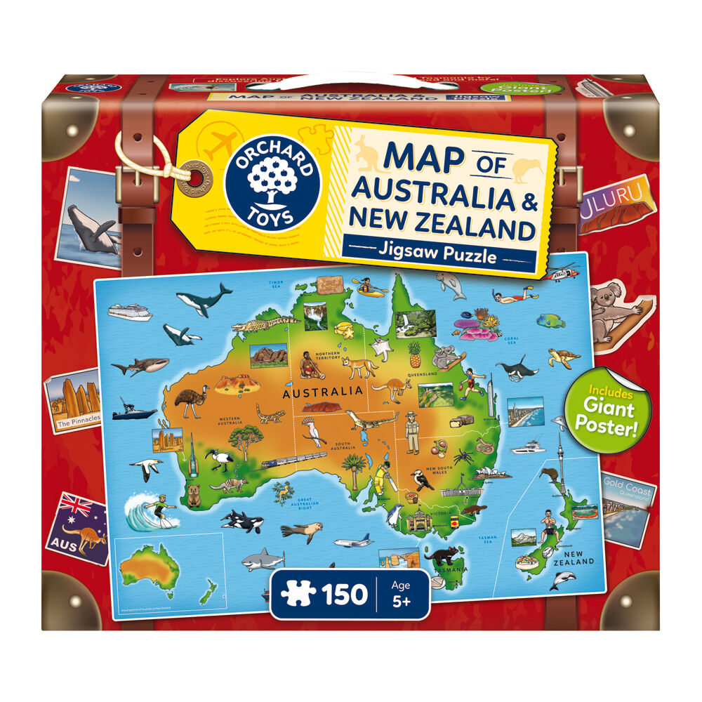 Orchard Toys Map of Australia & New Zealand Jigsaw Puzzle Kids Game 5y+ (150 Pieces) — image 8