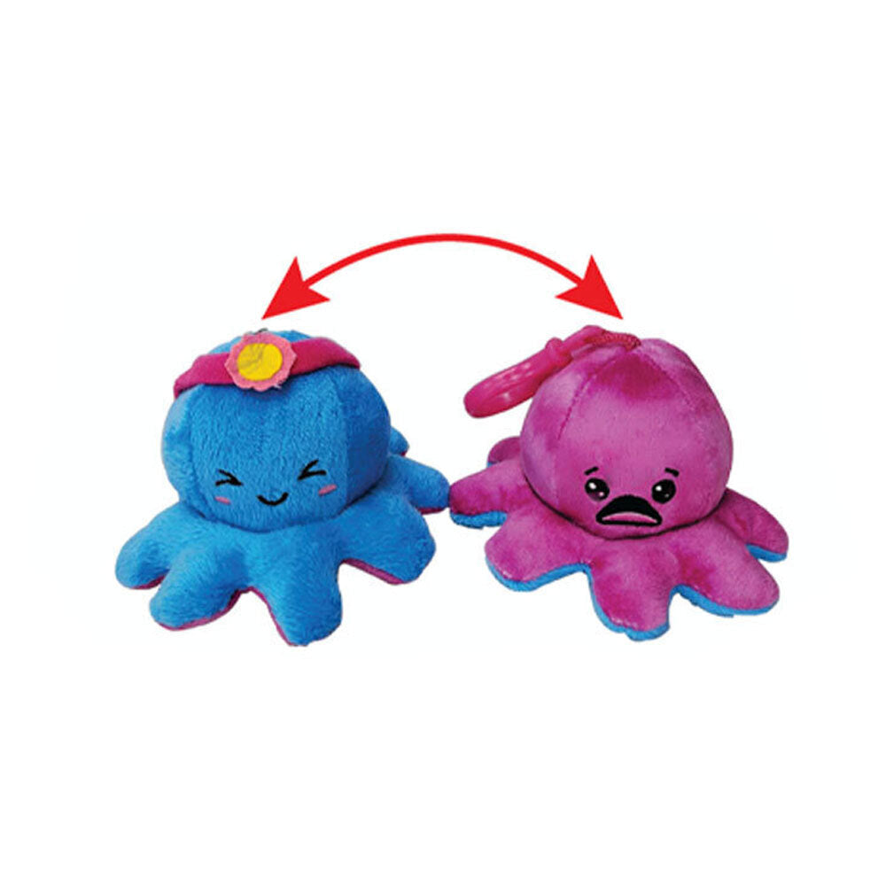 Bensons Reversible Octopus Wave 2 Bag Clip Kids/Childrens Plush Toy 0y+ Asstd — image 2