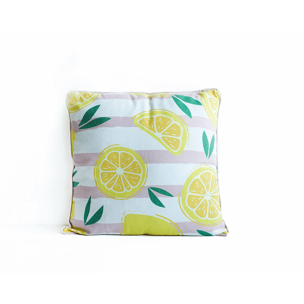 Rayell Indoor Square Cushion Lemon Luxury Bedroom/Lounge Decor 45x45cm — Beige