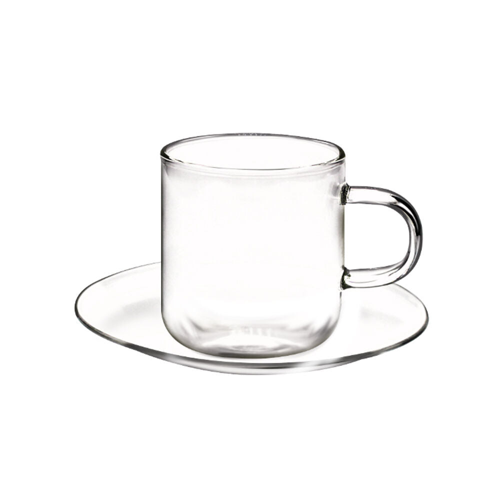 Coffee Culture 4pc Coffee Culture Odin 90ml Glass Beverage Espresso Cups & Saucers Set Clear (2 Pack) — image 2