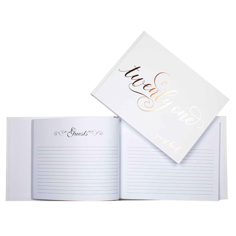 LMD 21st Birthday Signature Guest Book Rose Gold Text 23x18cm Novelty/Keepsake