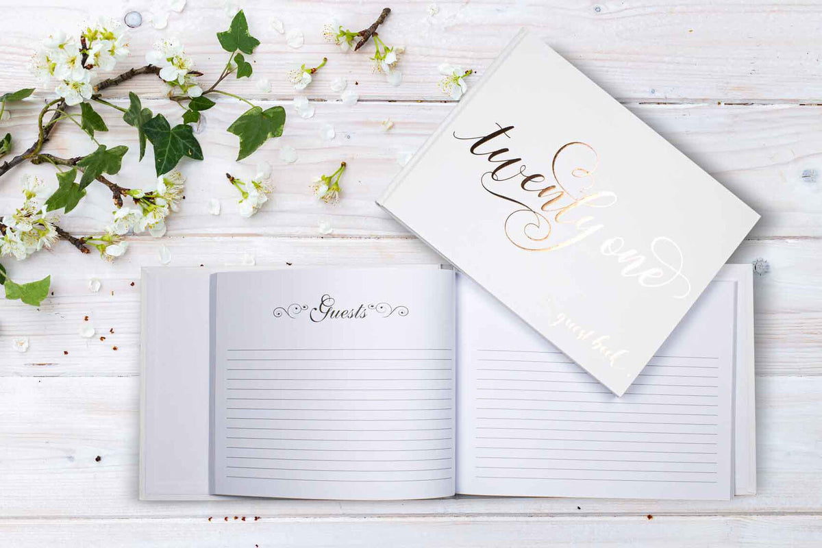 LMD 21st Birthday Signature Guest Book Rose Gold Text 23x18cm Novelty/Keepsake — image 3