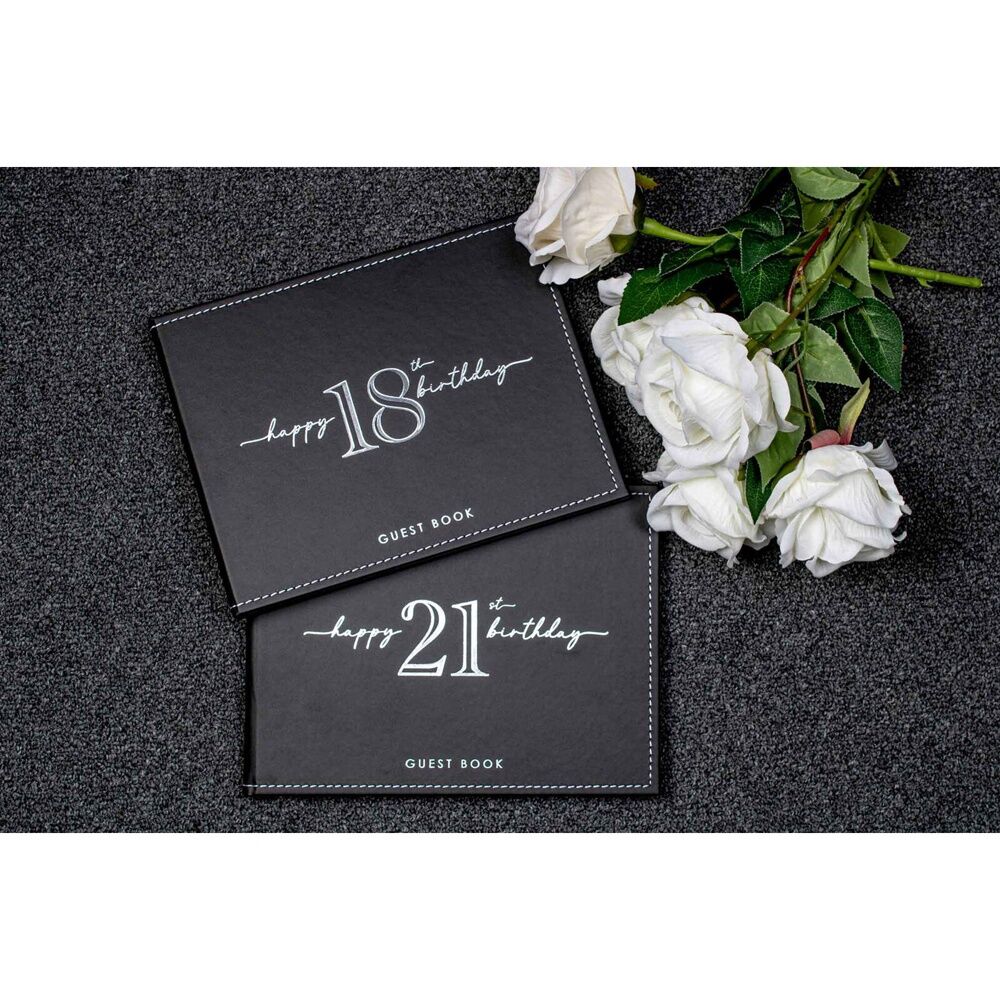 LMD Guest Book Vinyl 21st Birthday Party Signature Pad Novelty Keepsake Black 23cm
