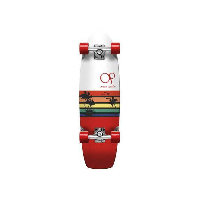 Ocean Pacific Sunset Cruiser Complete Skateboard Sports Deck White/Red 8.75in