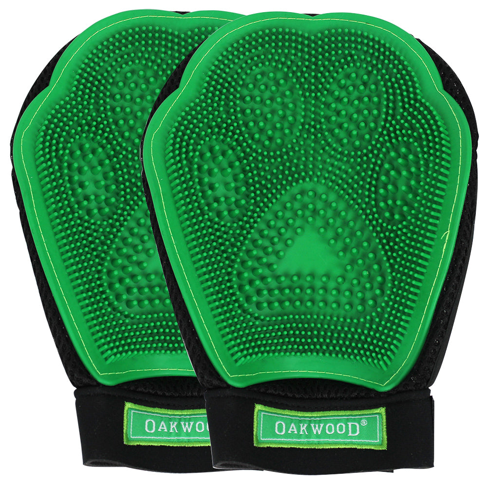 Oakwood 3 In 1 Grooming Glove Loose Hair Remover Dog/Cat Pet Deshedding Mitt (2 Pack) — image 2