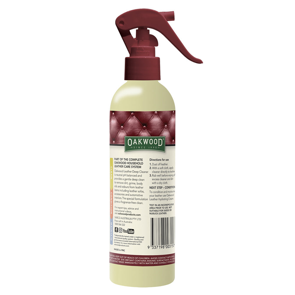 Oakwood 250ml Hydrating Leather Deep Cleaner Spray Furniture Upholstery Care — image 2