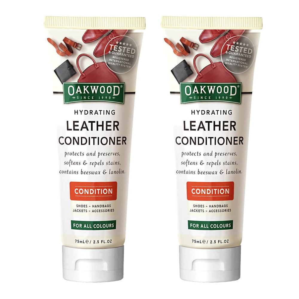 Oakwood 75ml Hydrating Leather Conditioner Shoes/Handbags Moisturising Cream (2 Pack)