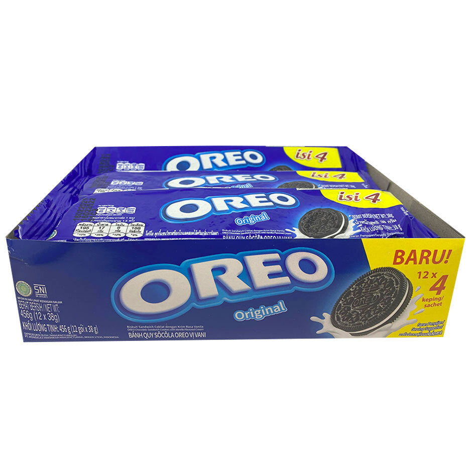 Oreo 4PK 38g Oreo Snack Pack Vanilla Original Cookies/Biscuits/Sweets/Chocolate (12 Pack)