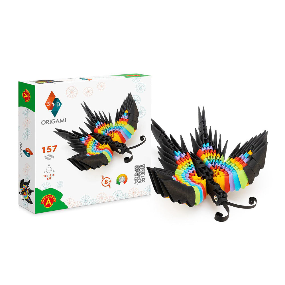 Origami 3D Paperfolding Butterfly Paper Sculpture Kids Craft Toy Kit 8+ (157 Pieces)
