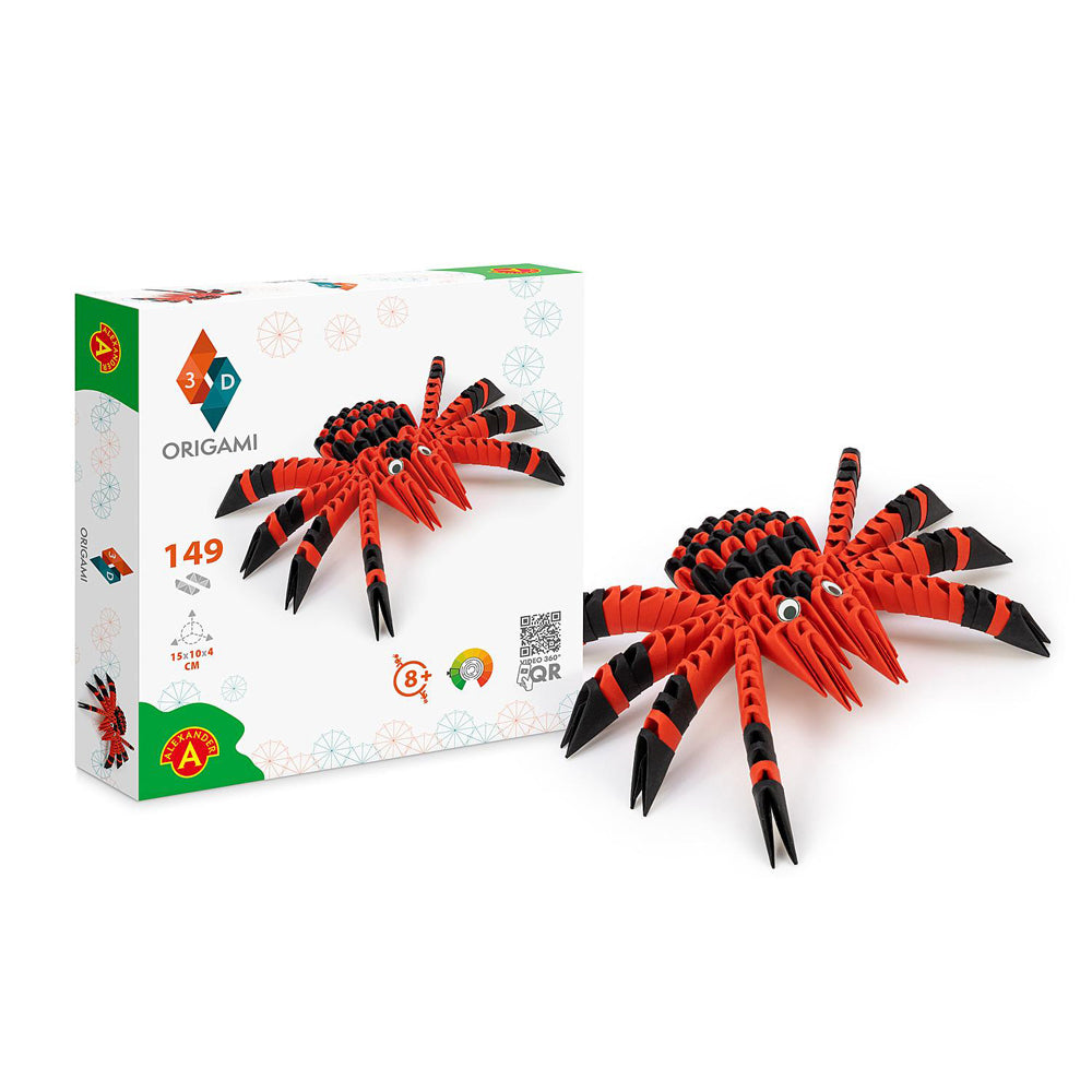 Origami 3D Paperfolding Spider Paper Sculpture Kids DIY Craft Toy Kit 8+ (149 Pieces)