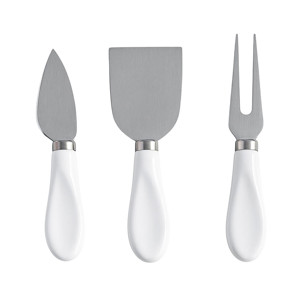 NF Living Rubber Wood Block Set 10x4x8.5 Cheese Knife Kitchen Storage Beige — image 2