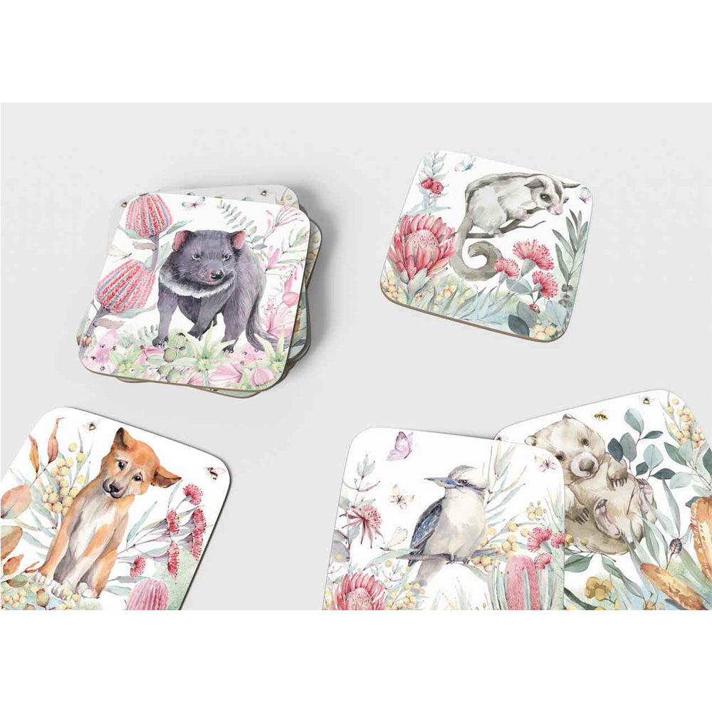 LMD Flora & Fauna Australian Wildlife Coasters Assorted Animals Set 9.5x9.5cm — image 5