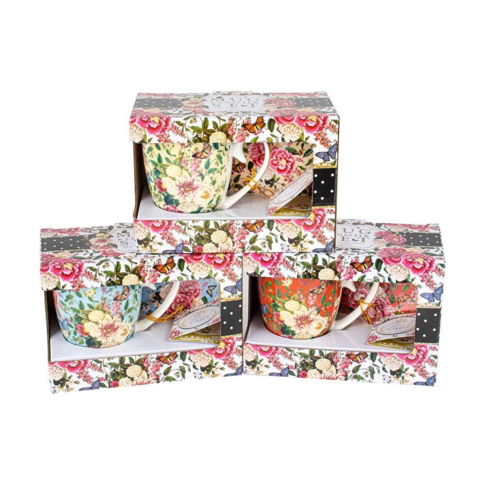 LMD Floral Garden Powder Blue Flowers Decorative Botanical Mug & Coaster Set 360ml — image 2