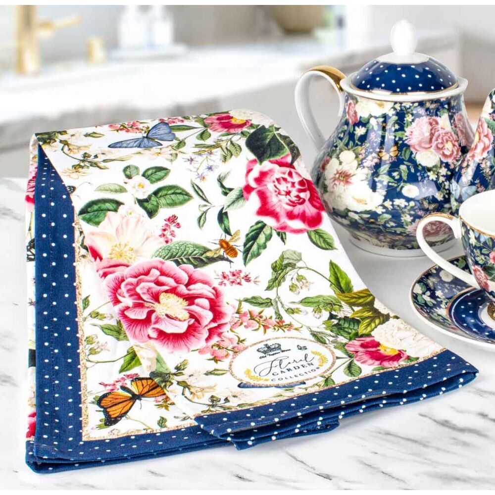 LMD Floral Garden Decorative 50x70cm Printed Kitchen Cooking Tea Towel Cloth — image 2