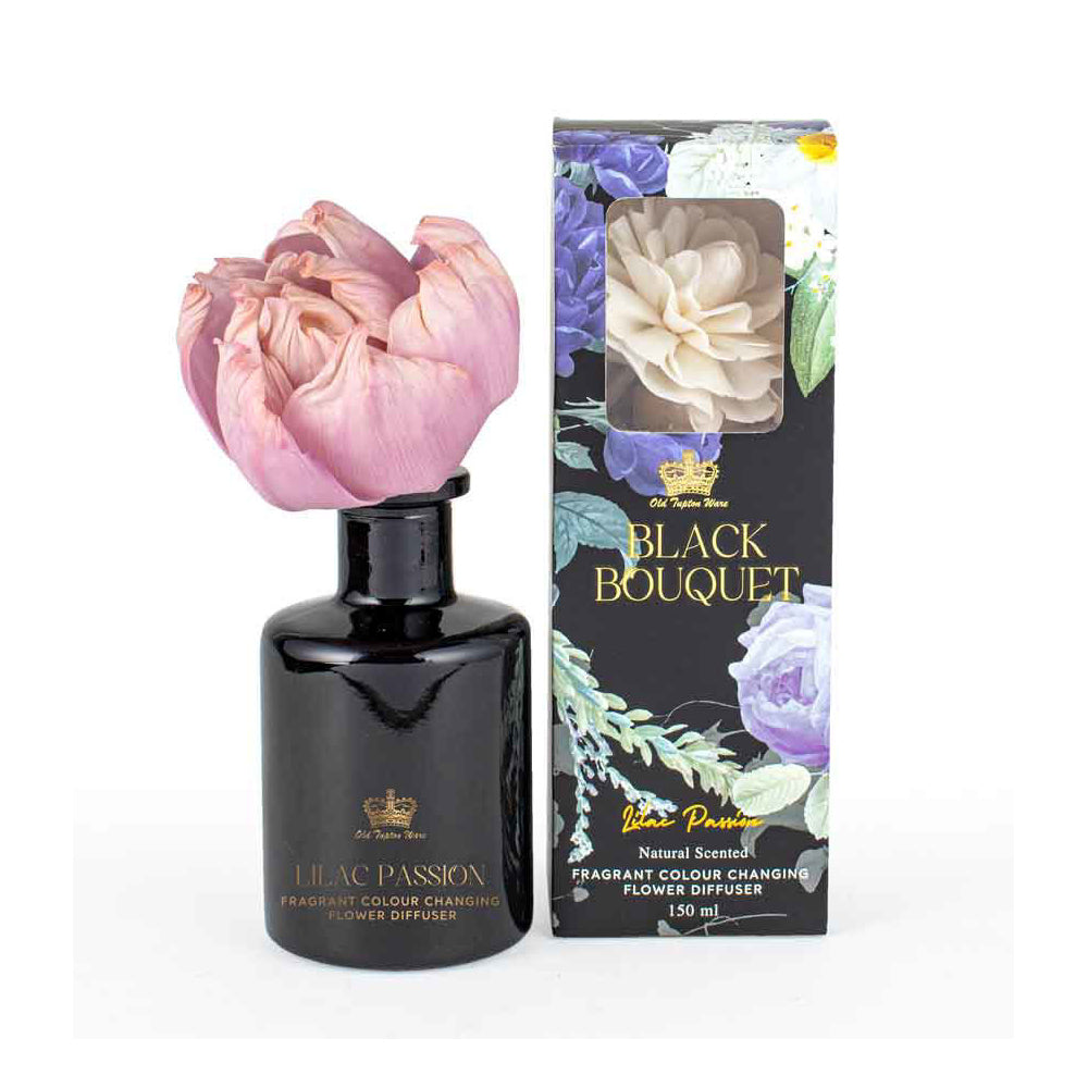 LMD Old Tupton Bouquet Flower Diffuser 150ml Home Aroma Lilac Passion Scent Black