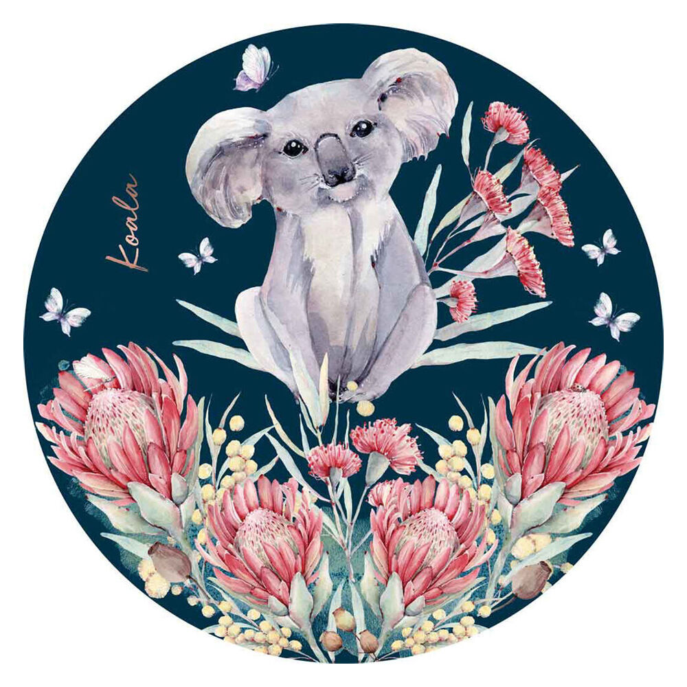 LMD Koala Ceramic Surface Protector Trivet Dish Home Decor Round 25cm Navy