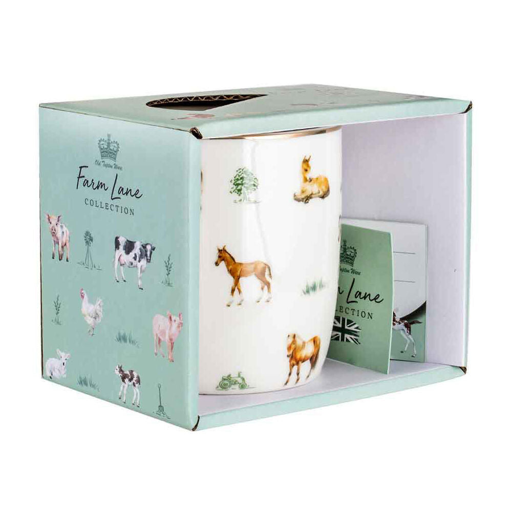 LMD Horses Farm Lane New Bone China Tea/Coffee Mug Drinkware 360ml White — image 2