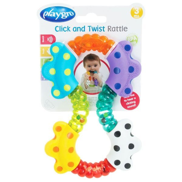 Playgro Bright Click and Twist Rattle Baby Sensory Educational Fun Toy 3m+ — image 3