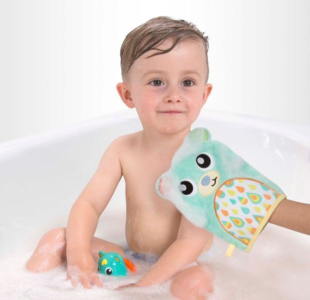 Playgro Friendly Forest Bear Soft Reversible Natural Bath Wash Mitt (3 Pieces) — image 2