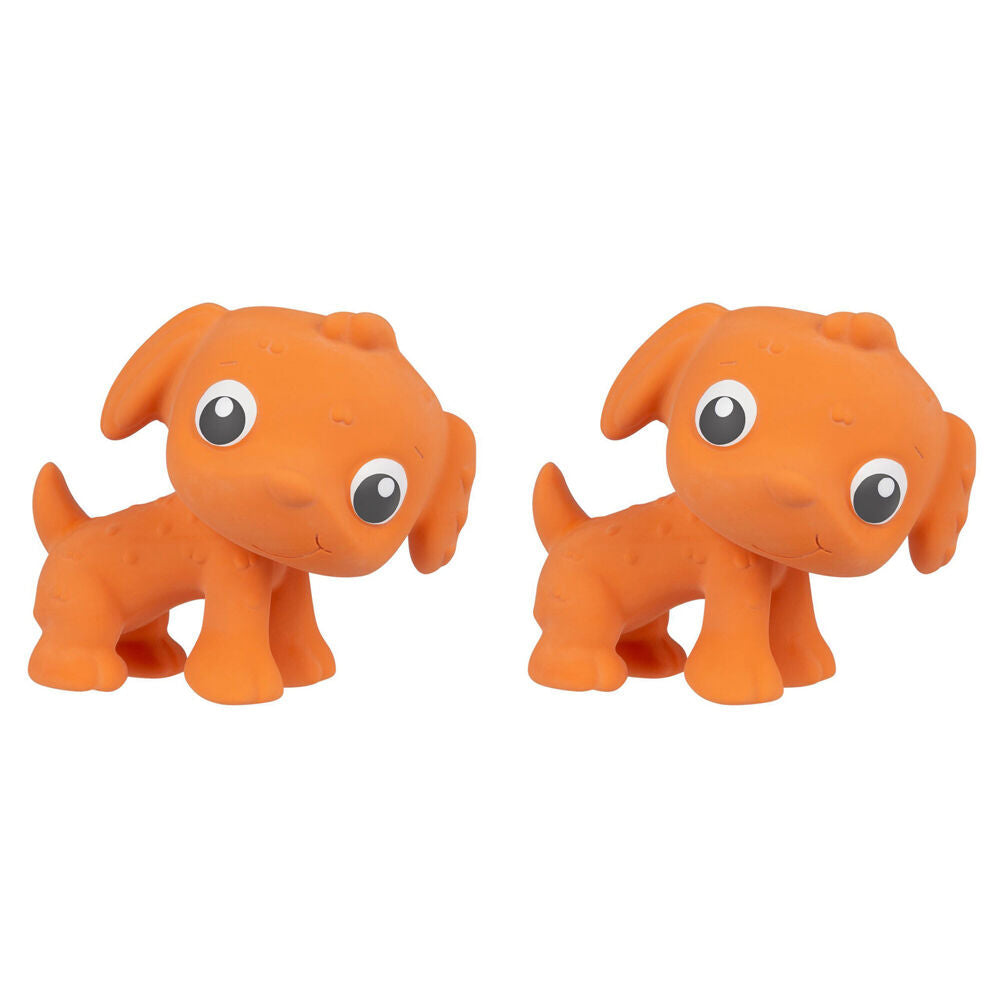 Playgro Earth Eco Play Natural Rubber Pookie Puppy Teething Toy Orange 0m+ (2 Pack)