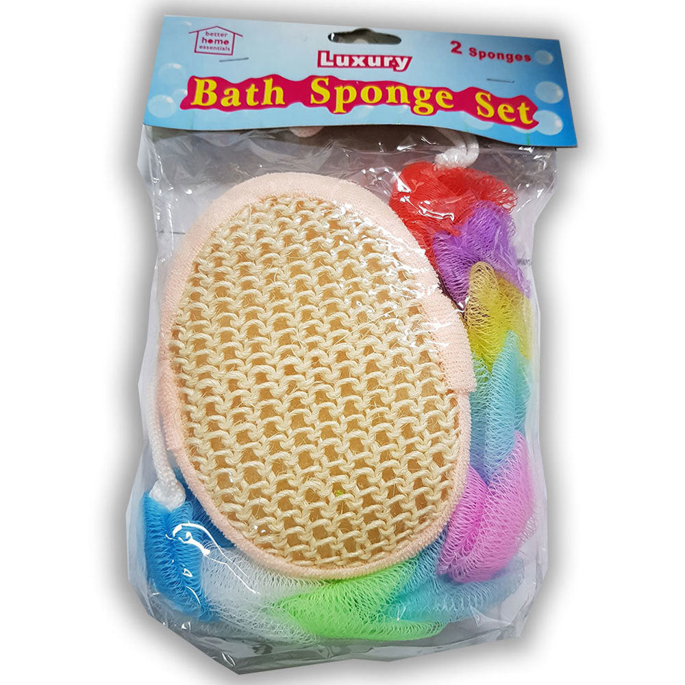 Better Home Bathroom Essentials Luxury Bath Sponge/Loofah Clean Scrubber Set (4 Pieces) — image 2