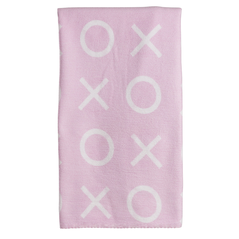 Playgro Home Machine Washable Soft Brushed Blanket Hugs And Kisses (Pink)