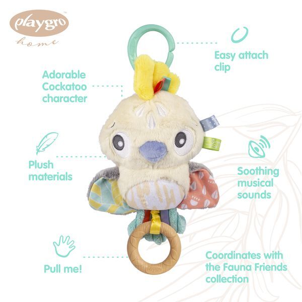 Playgro Fauna Friends Pullstring Cockatoo Animal Baby Sensory Fun Toy 0m+ — image 4