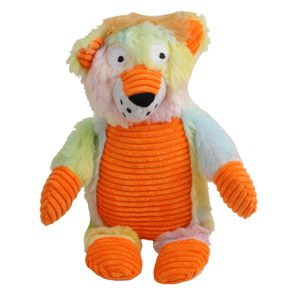Pro Pet 30cm Squeaky Soft Plush Lion Dog Toy Interactive Squeaker Play Yellow