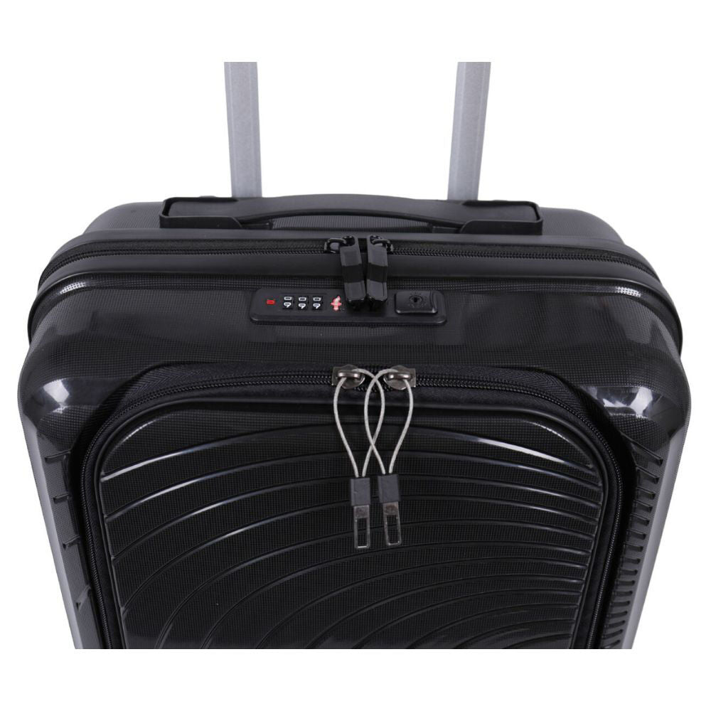 Paklite 55x35cm Black Suitcase Lightweight Solar Small Travel Luggage — image 9