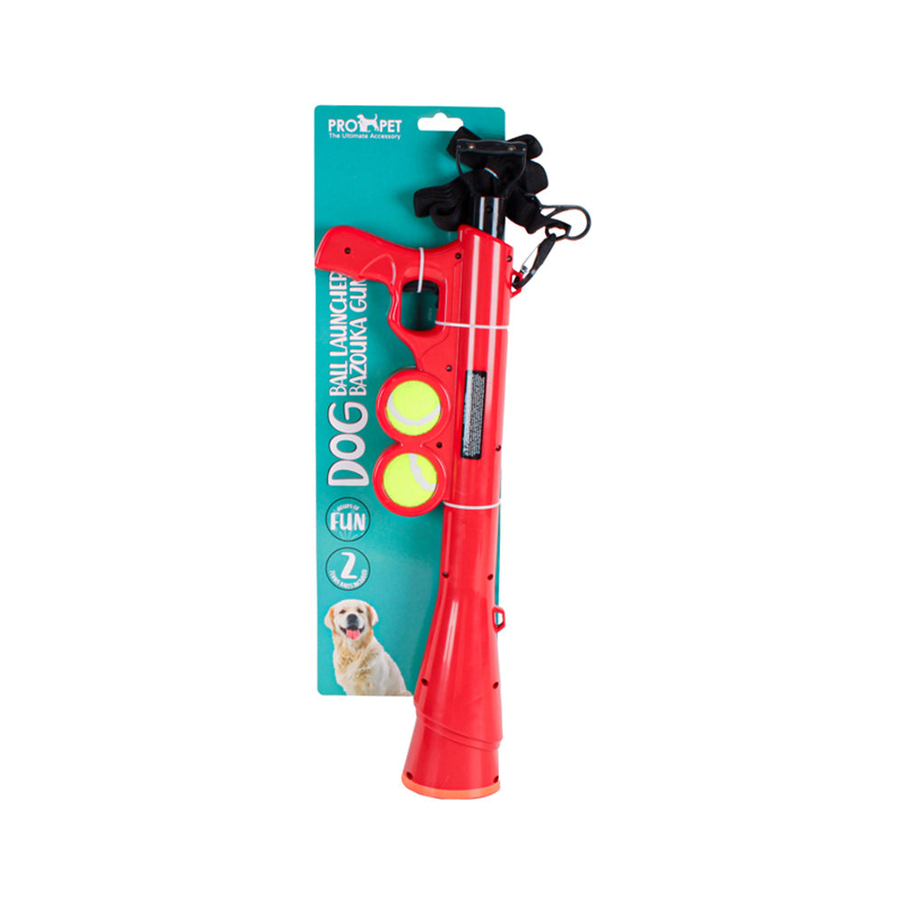 Pro Pet Care Plastic 66cm Bazouka Gun w/Ball Dog Fetch Fun Play Activity Toy Red