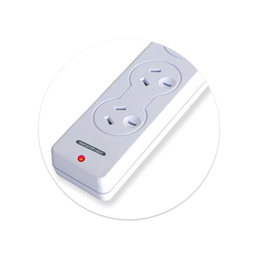 Sansai 4 Way Power Board Sockets Overload Protection/Reset Button/1m Cord (2 Pack) — image 3