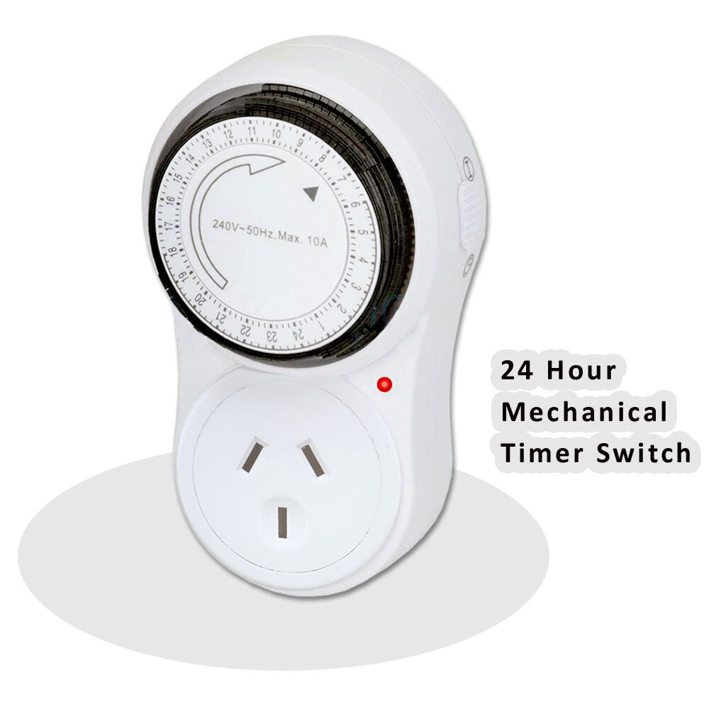Sansai 24 Hour 2400W Outlet/Powerplug Mechanical Timer 240V w/Auto Switch WHT (4 Pack) — image 2