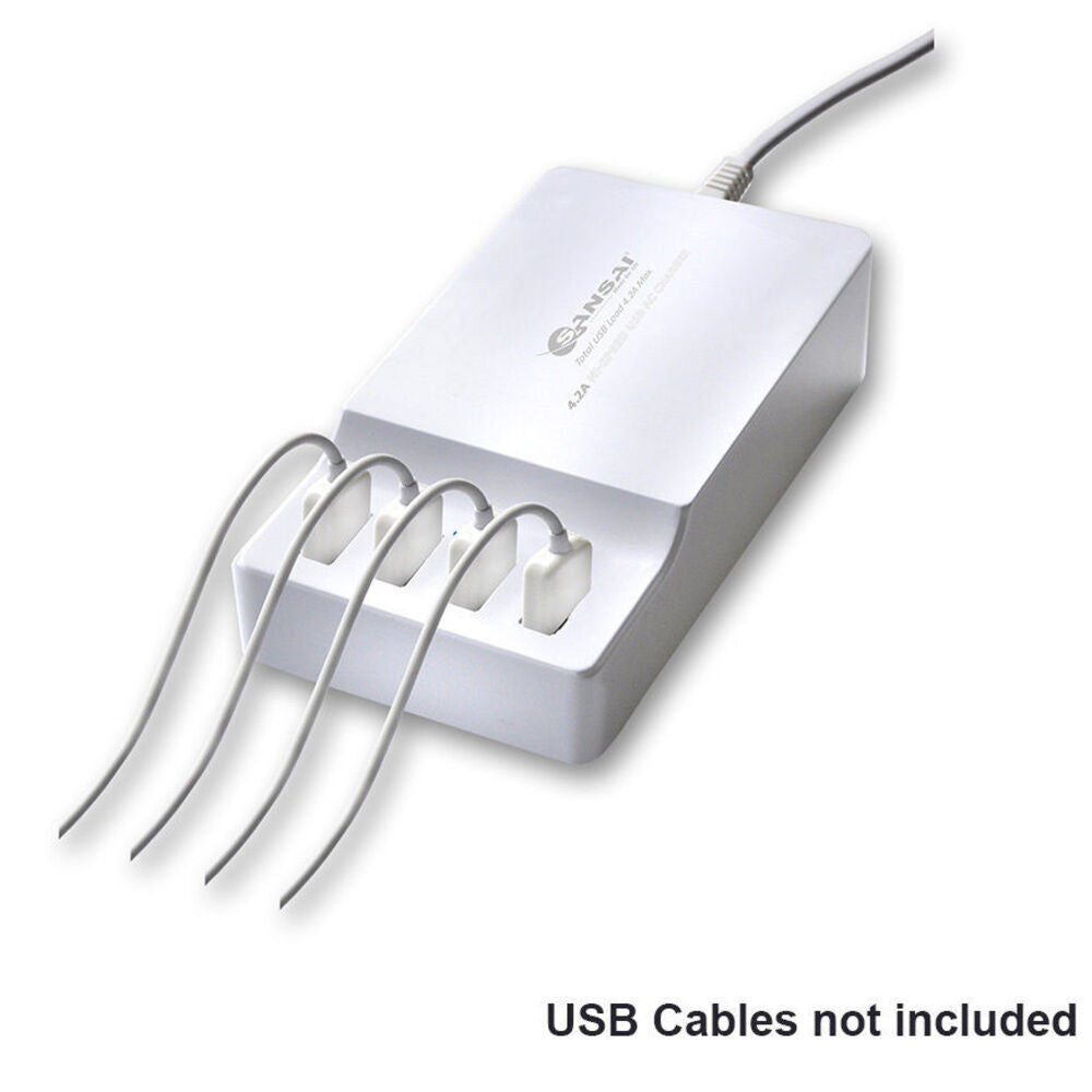 Sansai 4 Port USB Charger Charging Station Hub 4.2A for iPhone/Galaxy/iPad/Tablet/HTC — image 2