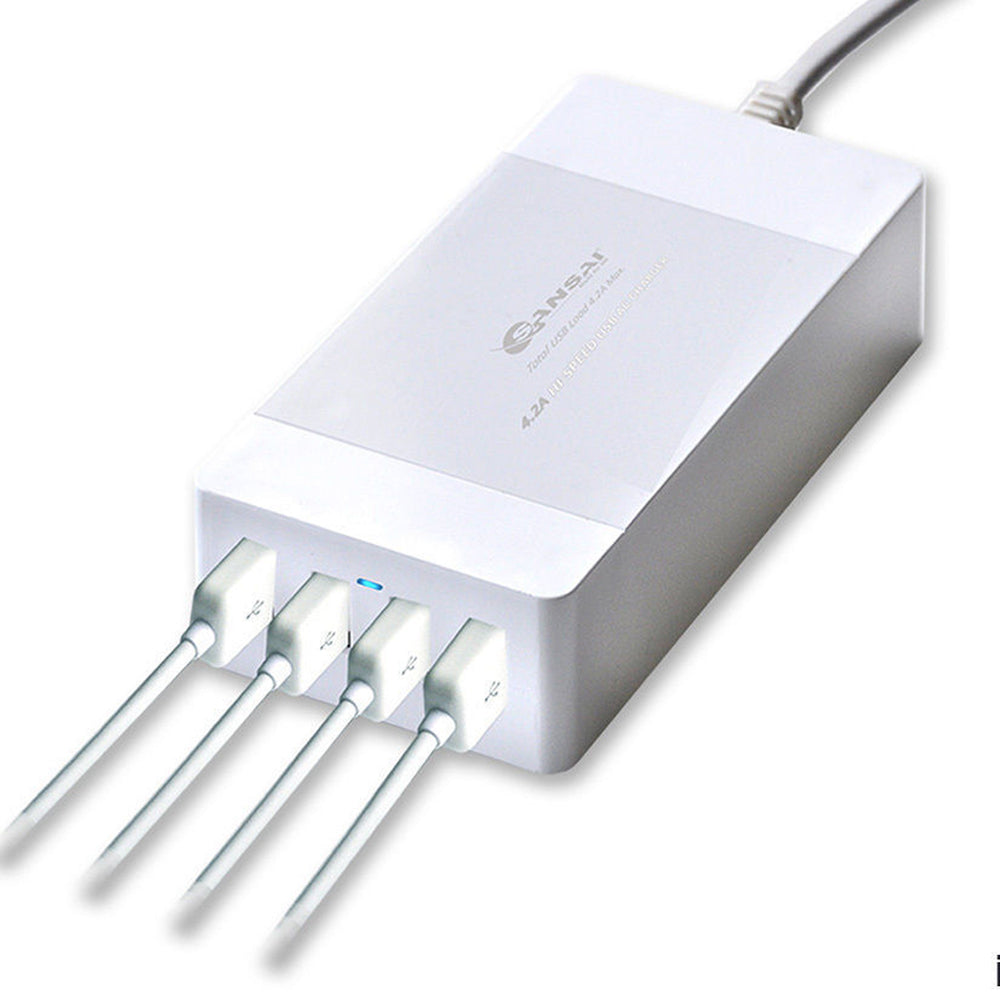 Sansai 4 Port 4.2A USB Charging Charger Station Hub for iPhone/Samsung/iPad/Tablet/GPS — image 2
