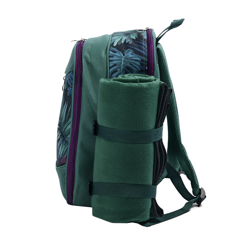 Trailmaster 4 Person Insulated Picnic Padded Backpack w/Cutlery/Glasses/Blanket — image 4
