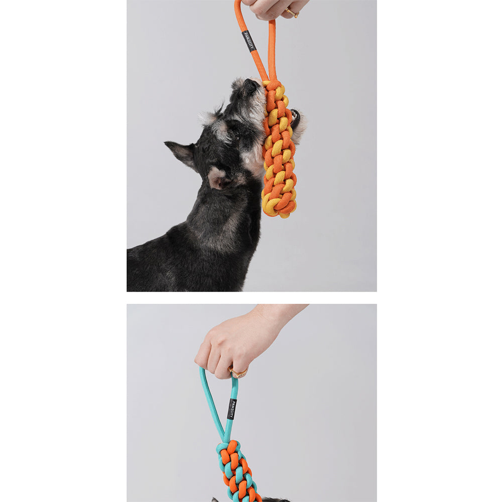 Pawzcity 30cm Interactive Rope Stick Dog/Pet Play Chew Toy w/ Loop Rockmelon (2 Pack) — image 2