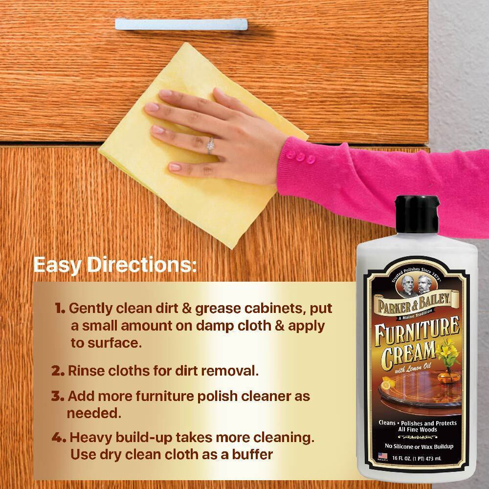Parker & Bailey 473ml Furniture Cream w/ Lemon Oil Cleaner Polisher Protector — image 2