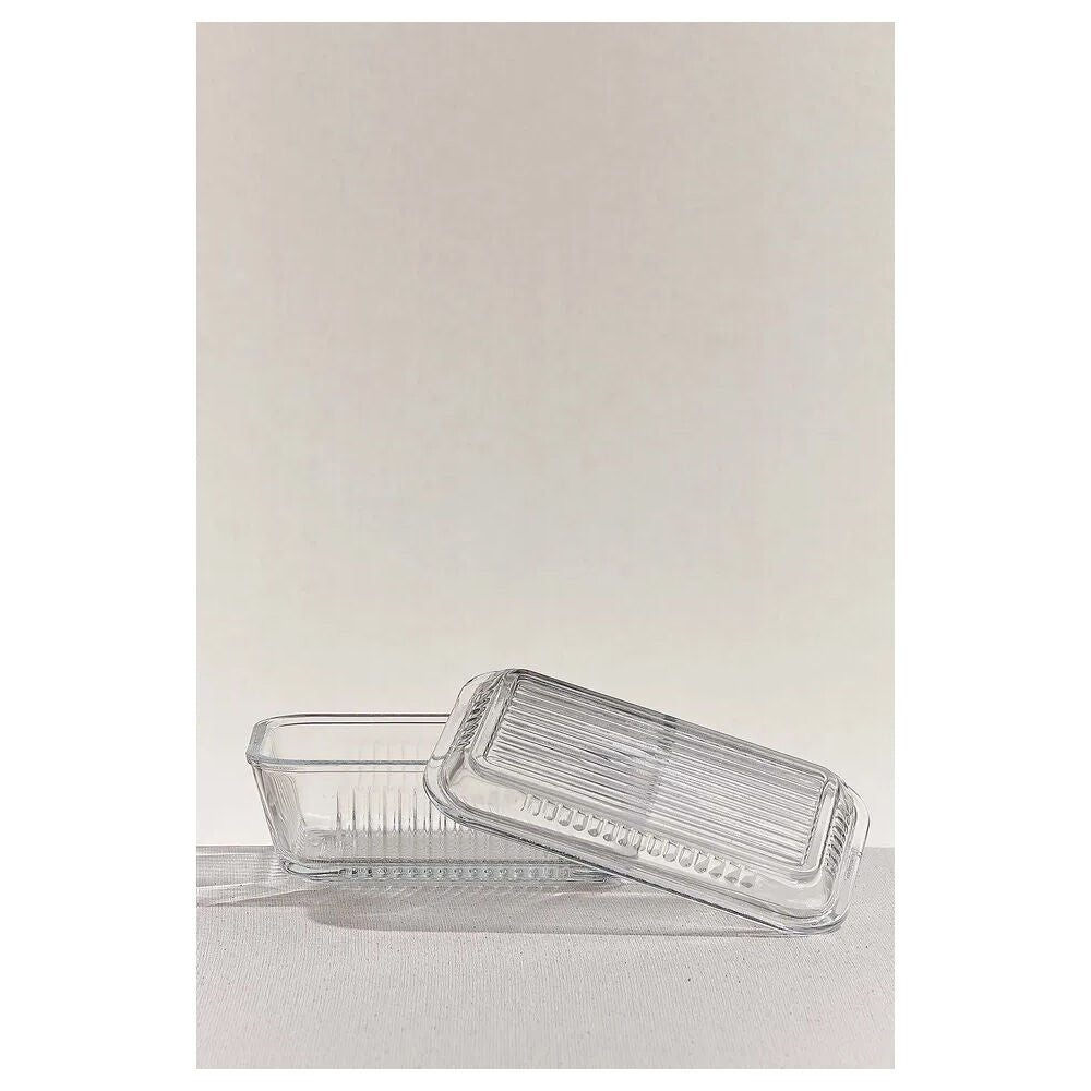 Pasabahce 480ml Kitchen Butter Dish Keeper Glass Container Storage Holder Clear — image 2