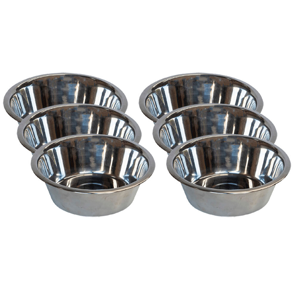 Superior Pet Essentials Economy Food-Grade Stainless Steel Dog Bowl 946ml (6 Pack)