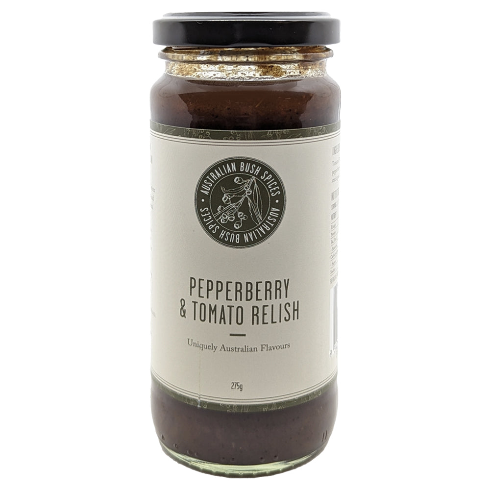 Australian Bush Spices Pepperberry & Tomato Relish 275g Food Cooking Spread