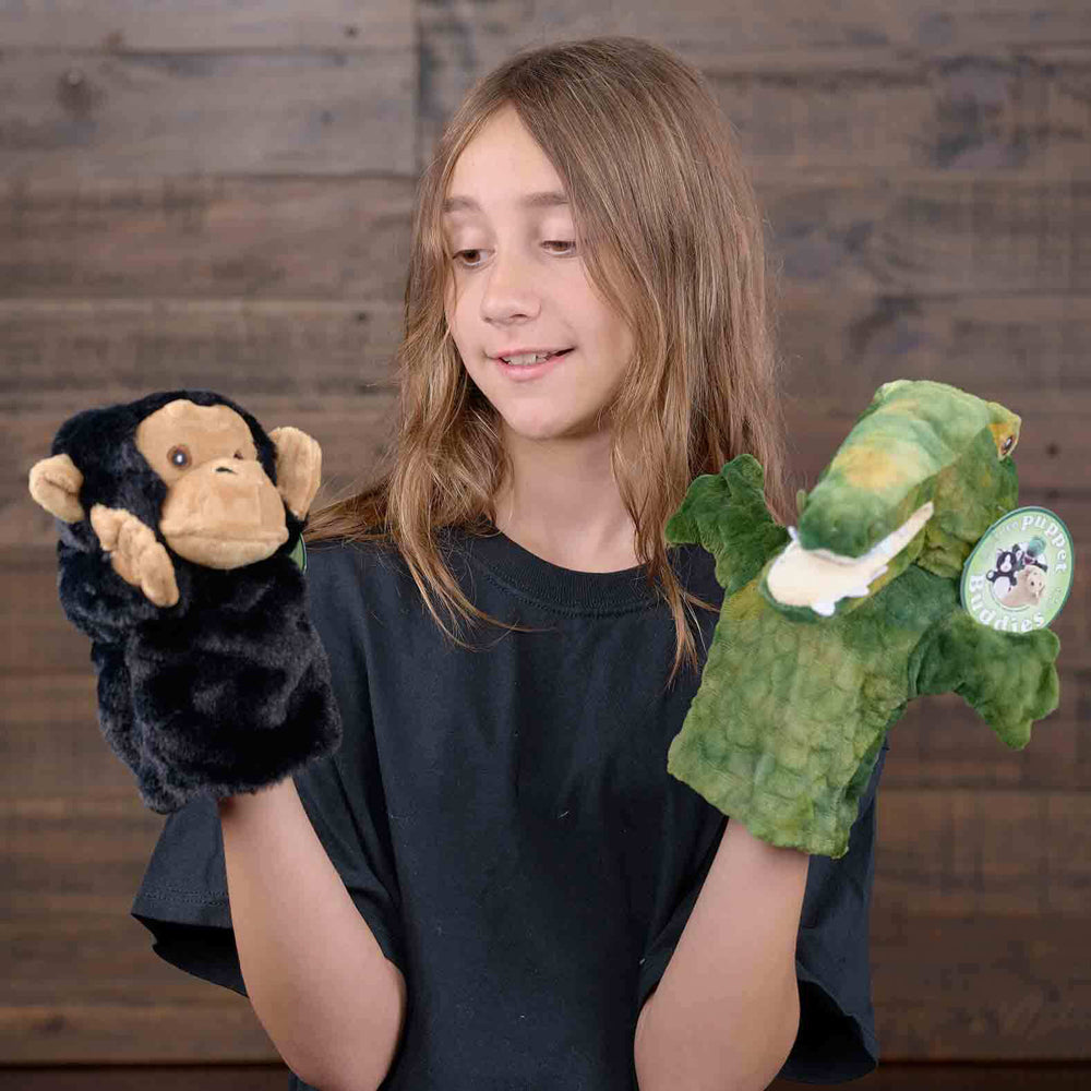 The Puppet Company Chimp Animal Puppet Buddies 25cm Hand Toy Black Kids 12m+