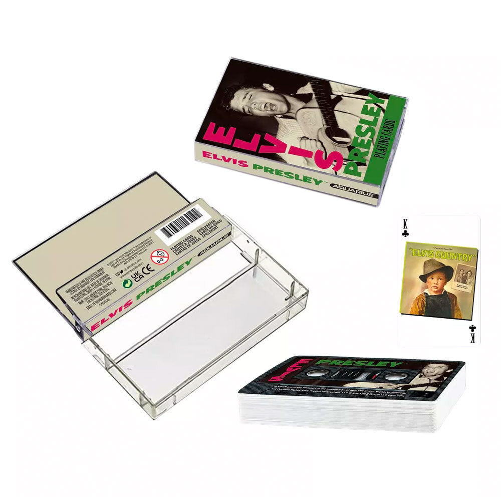 Aquarius Elvis Presley Cassette Playing Cards Family Game Poker Deck 4y+ (54 Pieces)